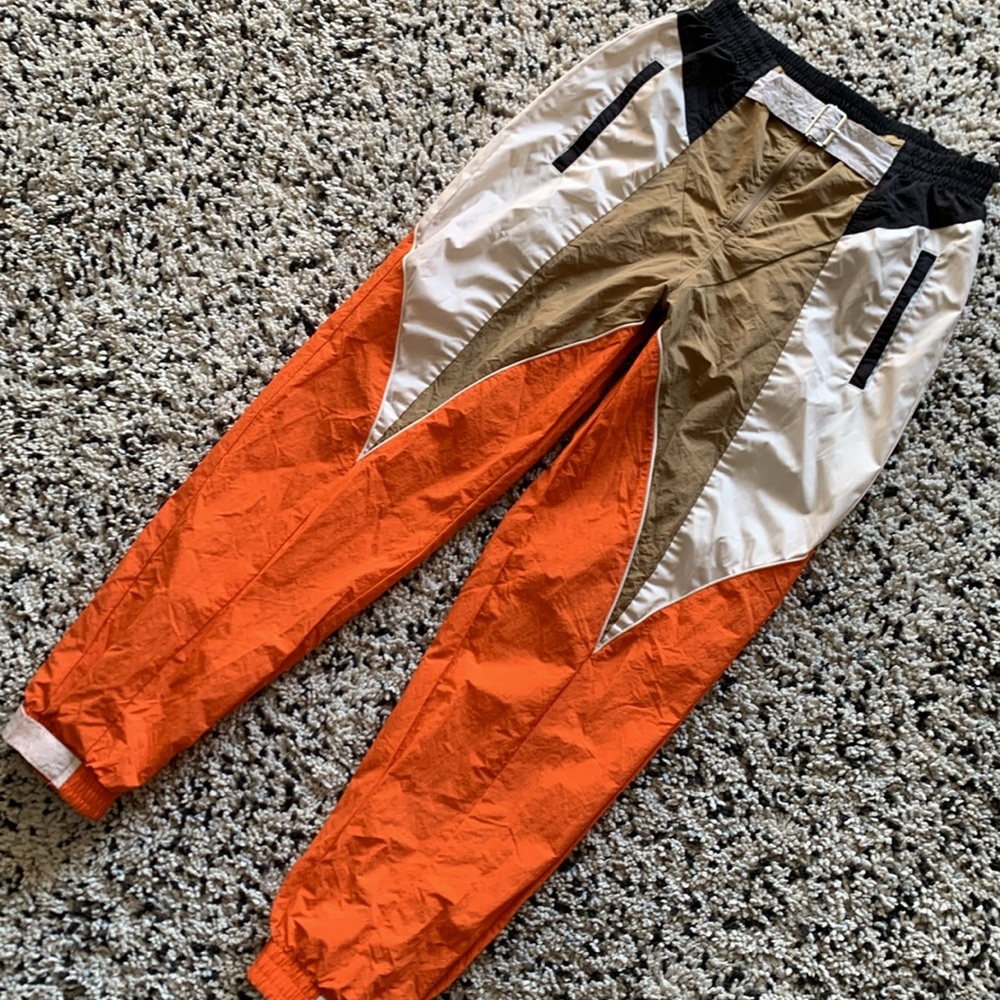 adidas Colorblock Track Pants in Orange, White, Tan and Black - Picture 2 of 16